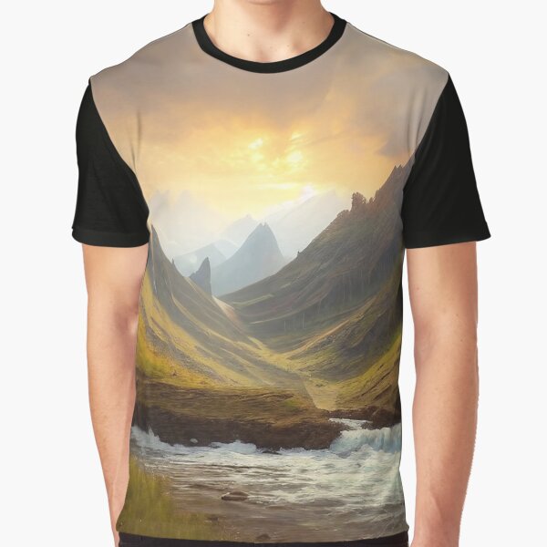 Vista previa del artículo con la obra «Representación del paisaje con IA», diseñado y vendido por The Bored Giraffe.