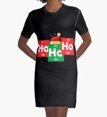 Ho Ho Ho lustiger Weihnachtssankt-Hut-Chemie-Weihnachten T-Shirt Kleid