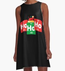 Ho Ho Ho lustiger Weihnachtssankt-Hut-Chemie-Weihnachten A-Linien Kleid