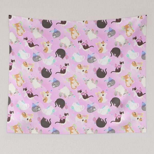 Item preview, Fairy Cats All Over (pink base) designed and sold by You Store.