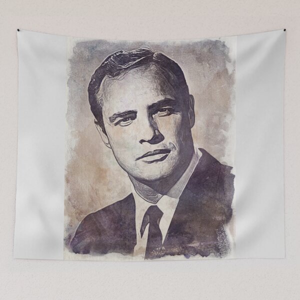 Item preview, Marlon Brando Art - vintage watercolor - D39 designed and sold by DecoVintage.
