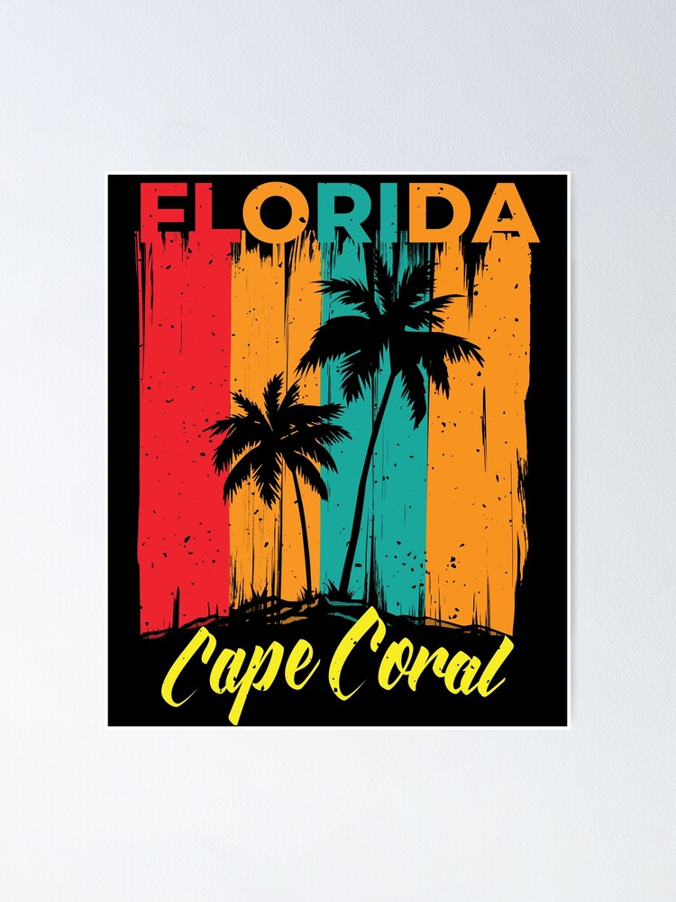 "Florida Summer Vacation Cape Coral Beach Souvenirs" Poster for Sale by