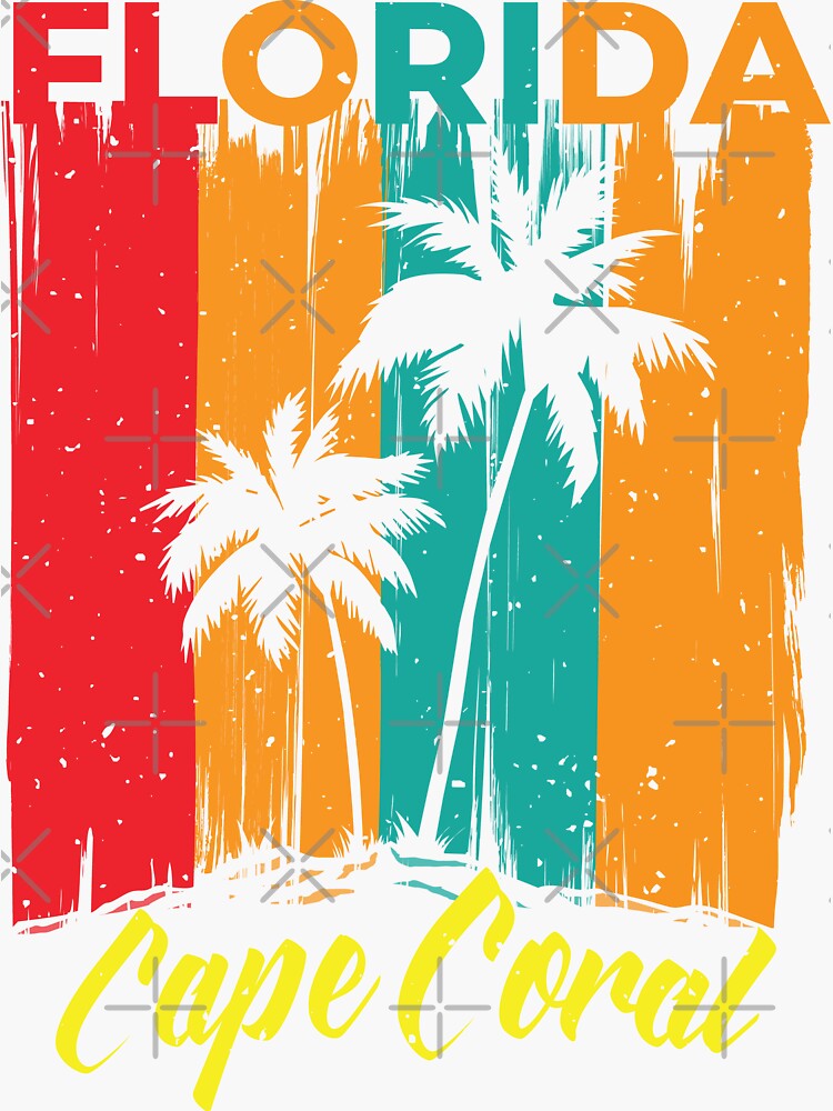 "Florida Summer Vacation Cape Coral Beach Souvenirs" Sticker for Sale