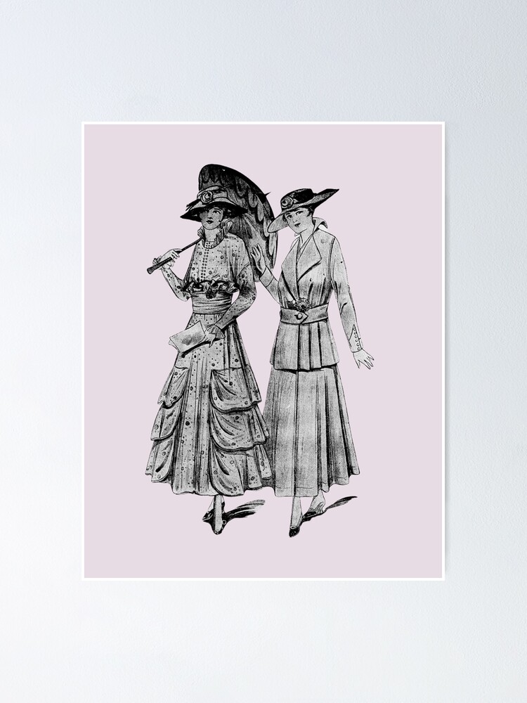 1910s Ladies Historical Fashion Illustration