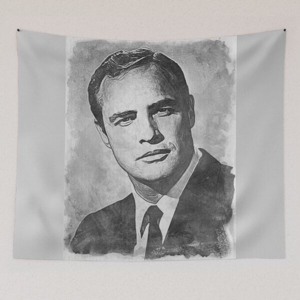 Item preview, Marlon Brando Art - watercolor bw - D40 designed and sold by DecoVintage.