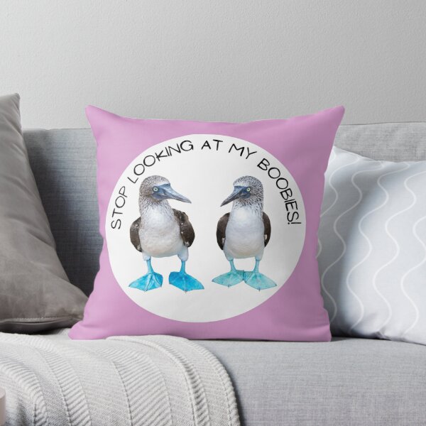 bouncing boobies Throw Pillow by Visual Bucket