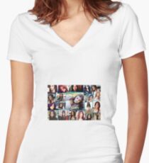 Lucy Hale Collage Women's Fitted V-Neck T-Shirt