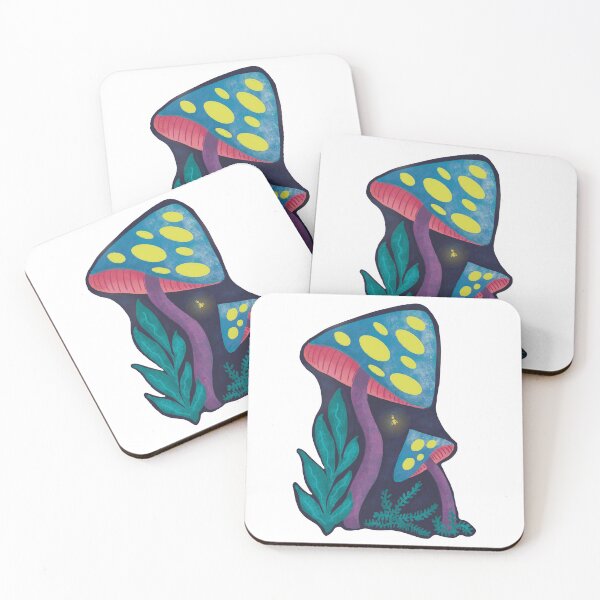 Item preview, Trippy Colorful Glowing Garden Mushrooms designed and sold by VivecaChenoweth.