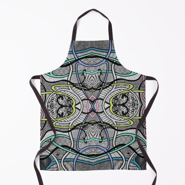 Winding Paths - Aqua, Periwinkle, Lime, Pink and Gray Apron