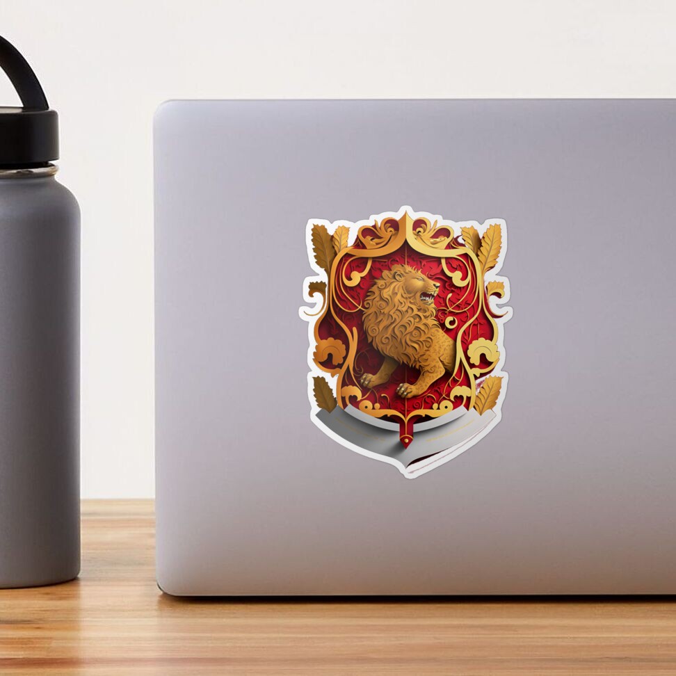 The House of the Lion Crest - Fantasy - Harry Sticker for Sale by Fenay  Designs