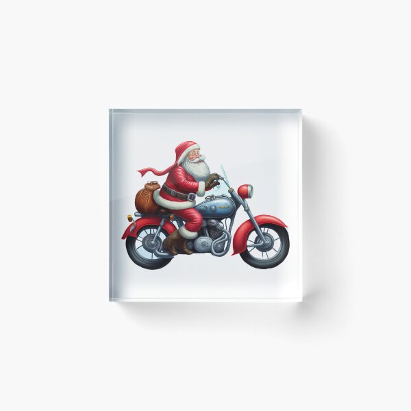 Item preview, Whimsical Motorcycle Santa Claus designed and sold by harborhouse55.