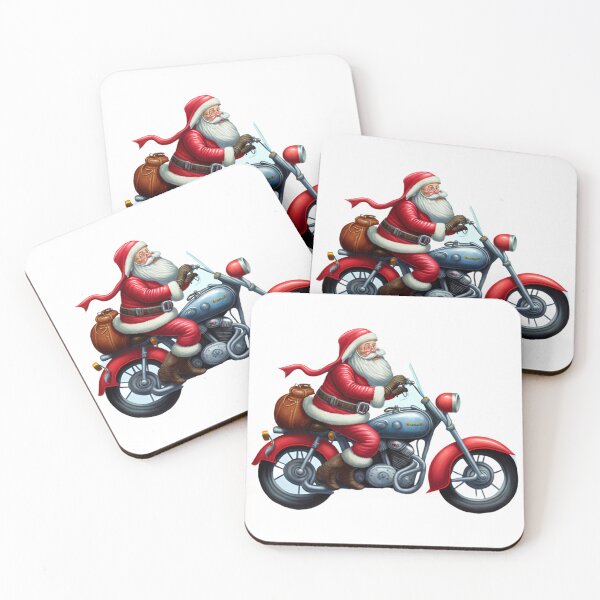 Item preview, Whimsical Motorcycle Santa Claus designed and sold by harborhouse55.