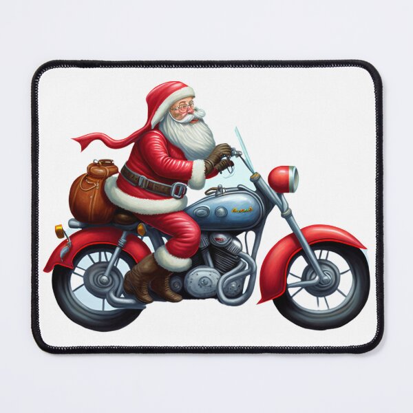 Item preview, Whimsical Motorcycle Santa Claus designed and sold by harborhouse55.