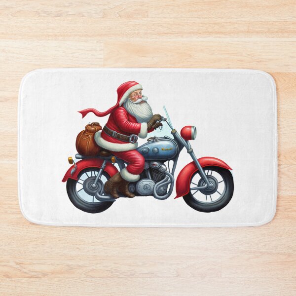 Item preview, Whimsical Motorcycle Santa Claus designed and sold by harborhouse55.