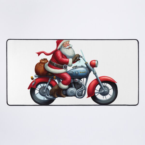 Item preview, Whimsical Motorcycle Santa Claus designed and sold by harborhouse55.