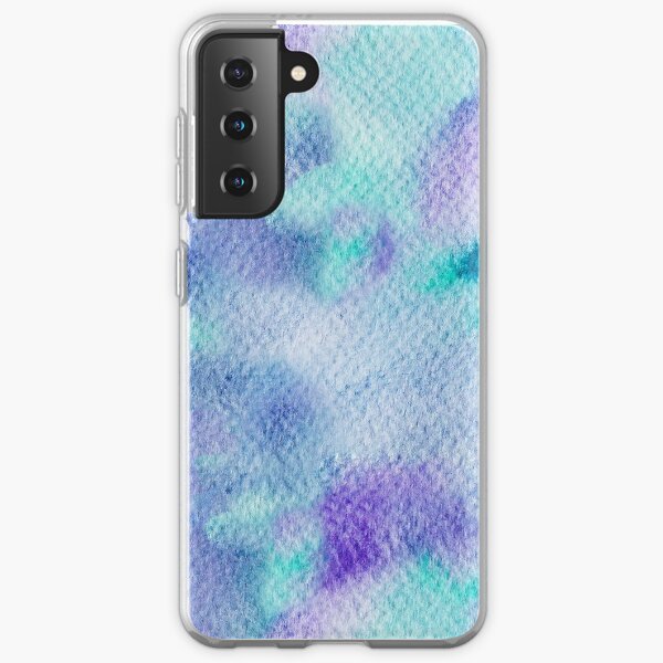 Textura abstracta pintada con acuarelas turquesa y violeta Samsung Galaxy Soft Case