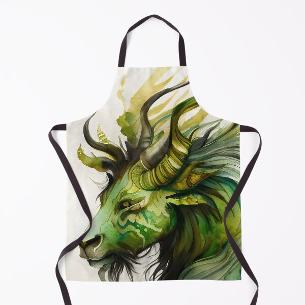 Item preview, A Green and Gold Watercolor Ancient Chinese Qilin Qirin designed and sold by CGSGraphics.