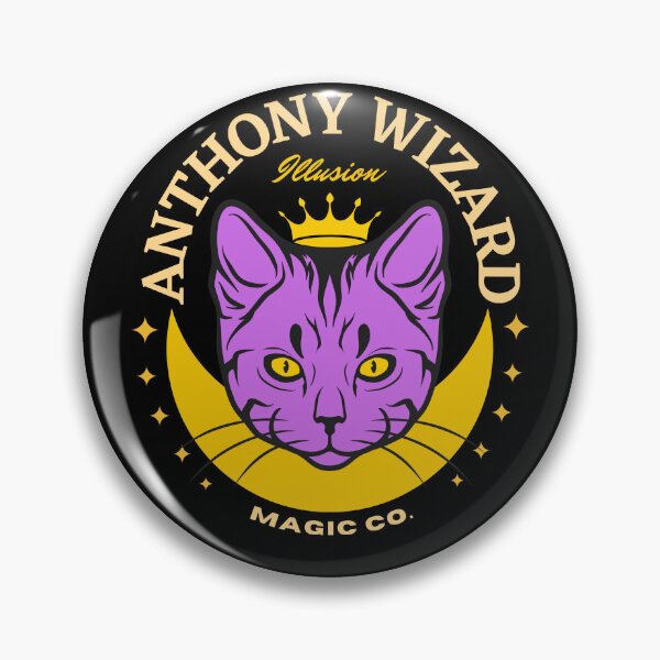 Item preview, ANTHONY NAME: ANTHONY WIZARD PURPLE CAT DESIGN. designed and sold by AlexRelax.