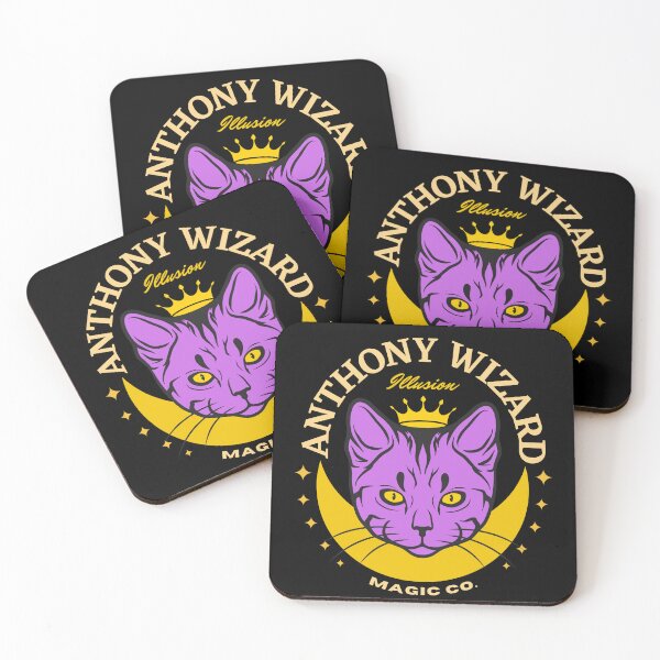 Item preview, ANTHONY NAME: ANTHONY WIZARD PURPLE CAT DESIGN. designed and sold by AlexRelax.