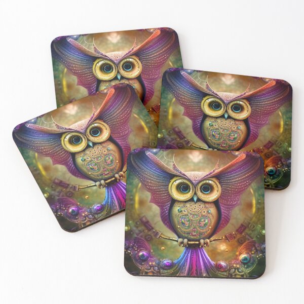 Item preview, Psychedelic Steampunk Robot Owl designed and sold by ZenEverAI.