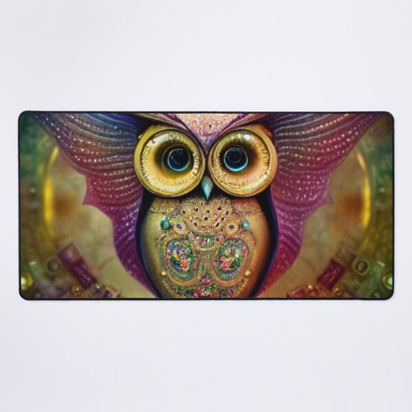 Item preview, Psychedelic Steampunk Robot Owl designed and sold by ZenEverAI.