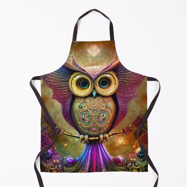 Item preview, Psychedelic Steampunk Robot Owl designed and sold by ZenEverAI.