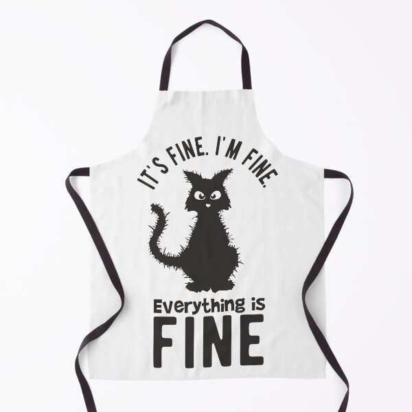 Item preview, It is fine. I am fine. Black cat in shock designed and sold by camelsvg.