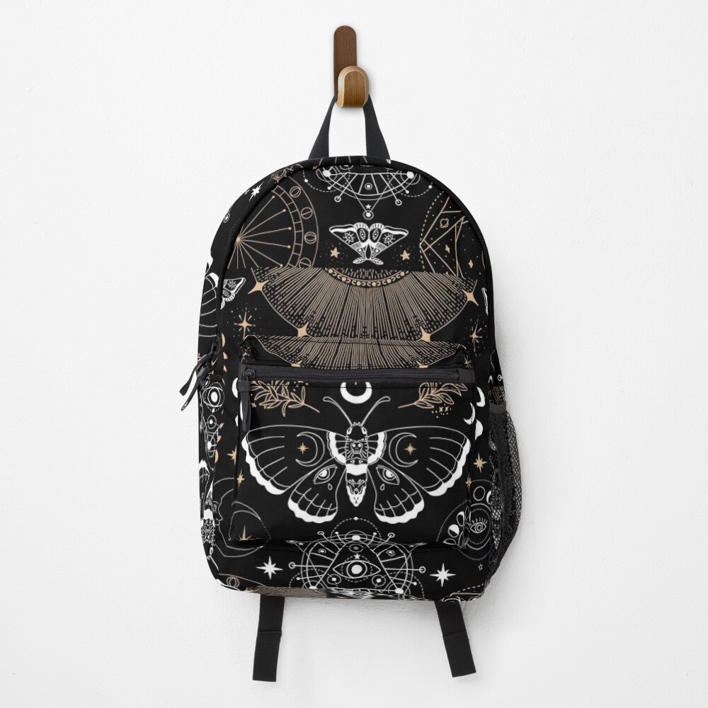 Luna Moth Moon Phases Witchy Dark Academia Aesthetic - Butterflies Moon Phases - Witchy Goth Vibes - Wicca Constellation Backpack