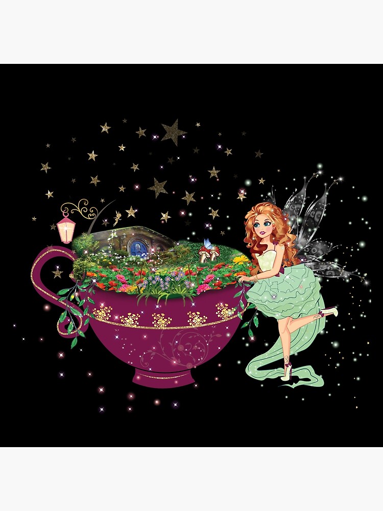 Thumbnail 4 of 4, Pillow, Felicia's Magical Teacup Fairy Garden Collection designed and sold by TeelieTurner.