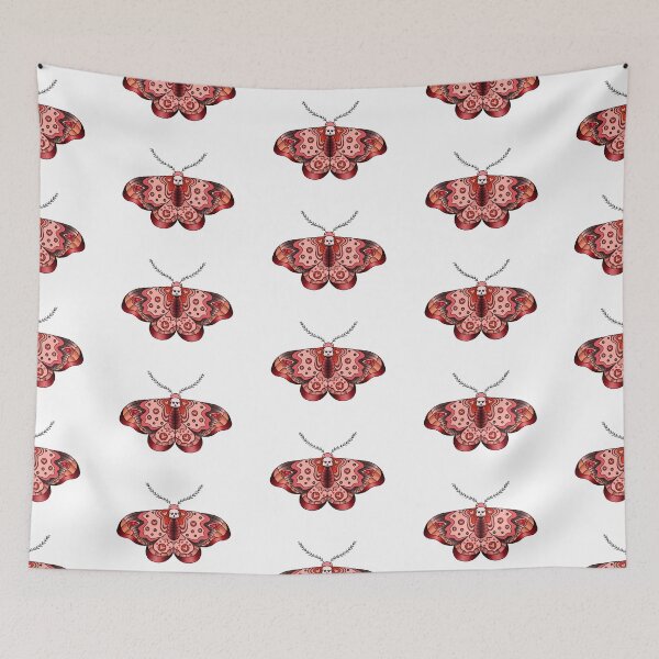 Item preview, American Traditional Pink and Red Moth designed and sold by aspenmarie7.