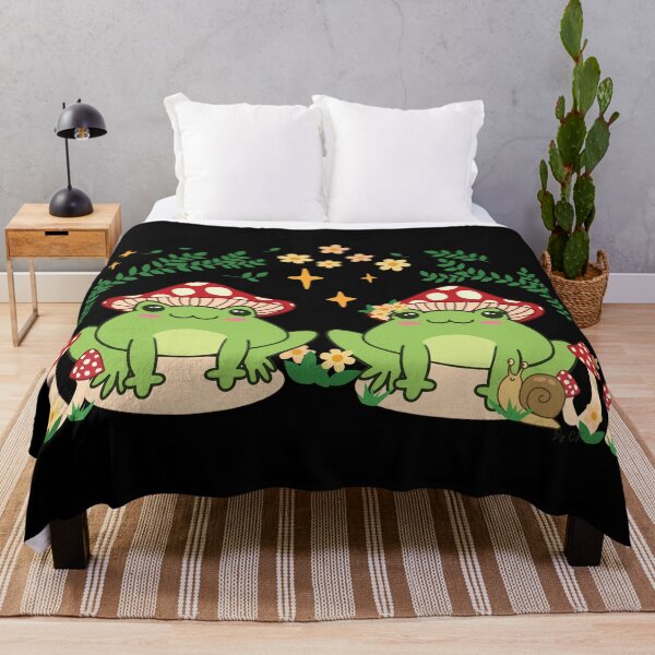 Item preview, Kawaii CottageCore esthetic Couple of frogs with mushrooms designed and sold by Karo Art.