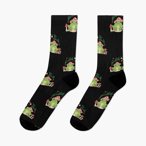 Item preview, Kawaii CottageCore esthetic Couple of frogs with mushrooms designed and sold by Karo Art.