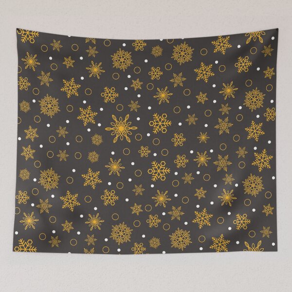Item preview, Gold Christmas Stars Grey Background Merry Christmas Pattern designed and sold by PatternBestFan.