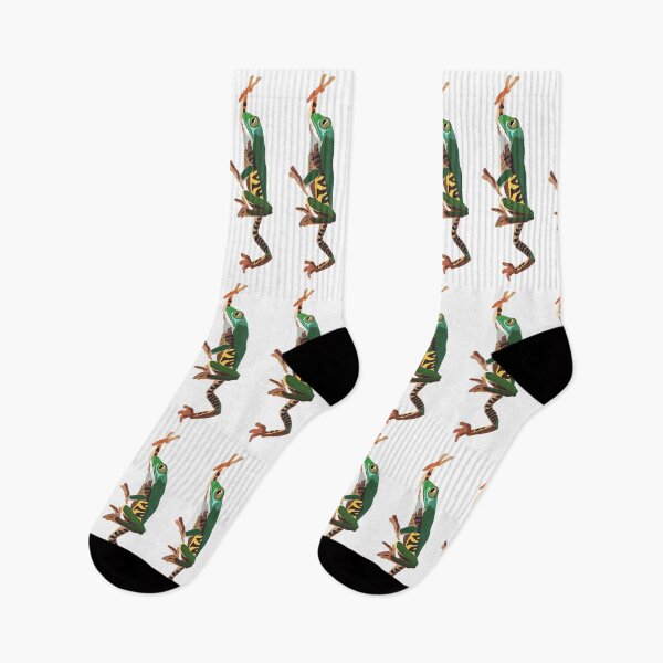 Item preview, T is for Tiger Legged Tree Frog,Tiger-Legged Tree Frog – Vibrant Tropical Amphibian Illustration designed and sold by PrettylittlepastelUk.