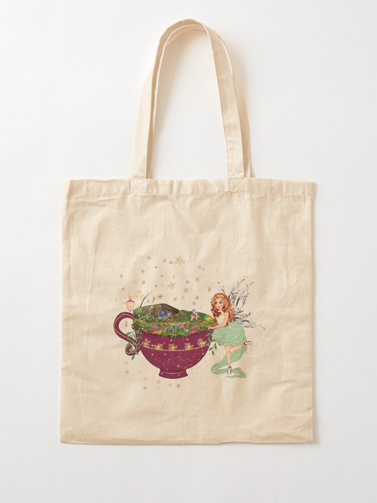 Thumbnail 2 of 5, Tote Bag, Felicia's Magical Teacup Fairy Garden Collection designed and sold by TeelieTurner.