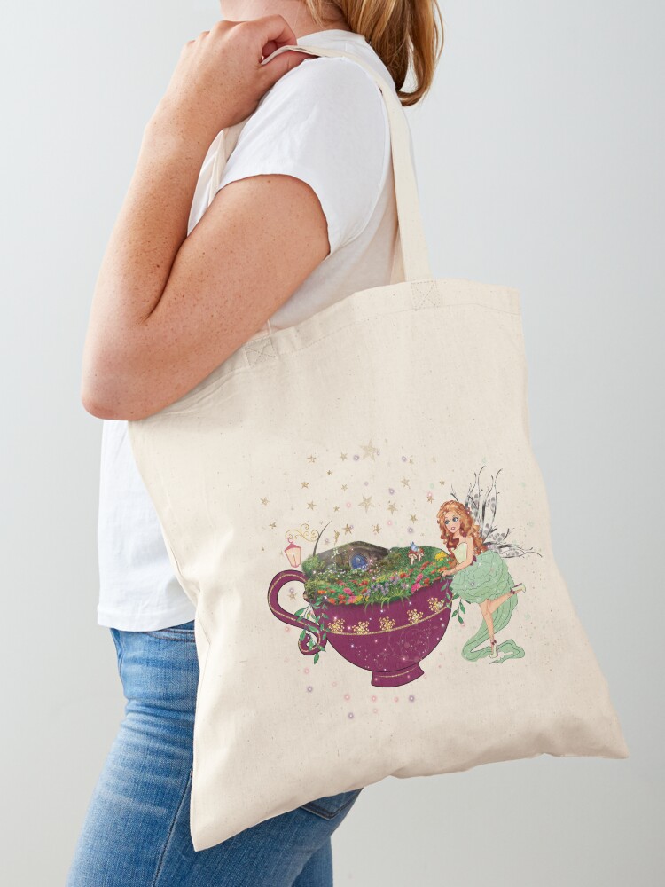 Thumbnail 1 of 5, Tote Bag, Felicia's Magical Teacup Fairy Garden Collection designed and sold by TeelieTurner.