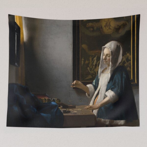 Item preview, Woman Holding a Balance | Johannes Vermeer | 1664 Baroque Art designed and sold by CJET.