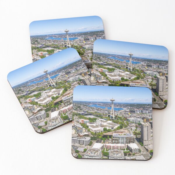 Item preview, Sunny Seattle Washington Skyline Aerial Panorama designed and sold by Open Range Studios.