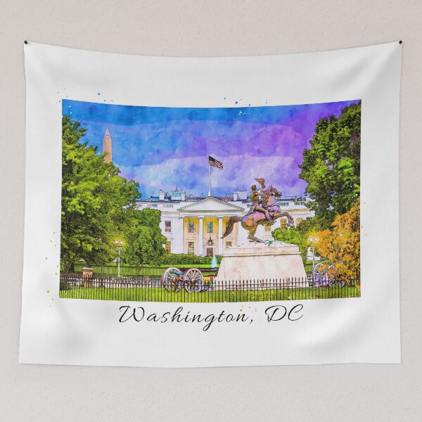 Item preview, Illustration of Washington DC.  Sketch of White House. Nation's Capital designed and sold by SnakeCharm.