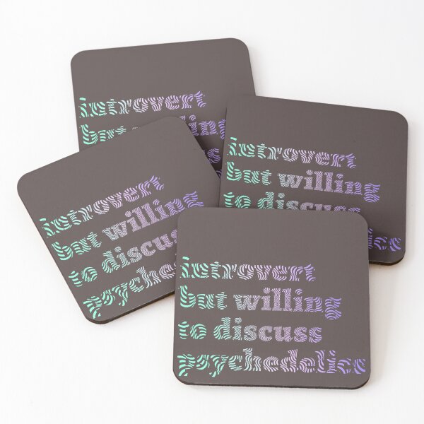 Item preview, introvert but willing to discuss psychedelics | funny concept designed and sold by monkeybusiness.pt.