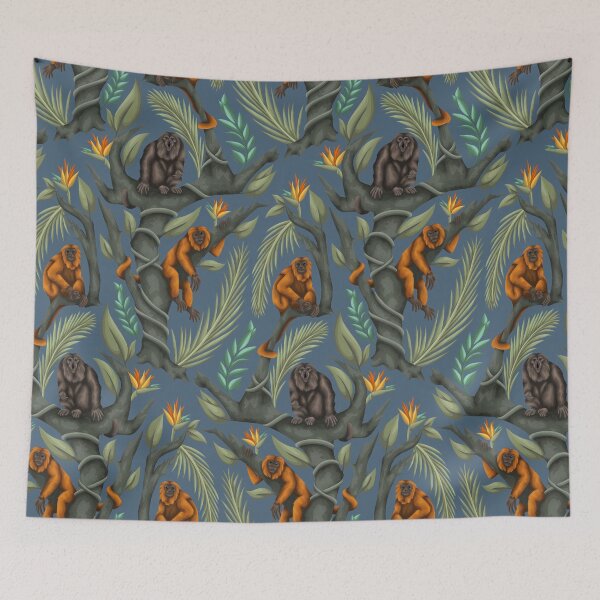 Item preview, Howler Monkeys Blue designed and sold by smoothfoxill.