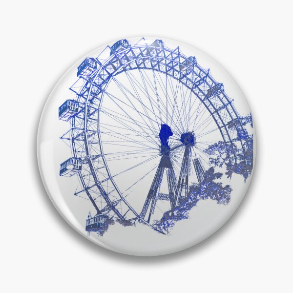 Item preview, Vienna Ferris Wheel in the Prater, landmark of Vienna, Austria in blue gray designed and sold by karlsageder.
