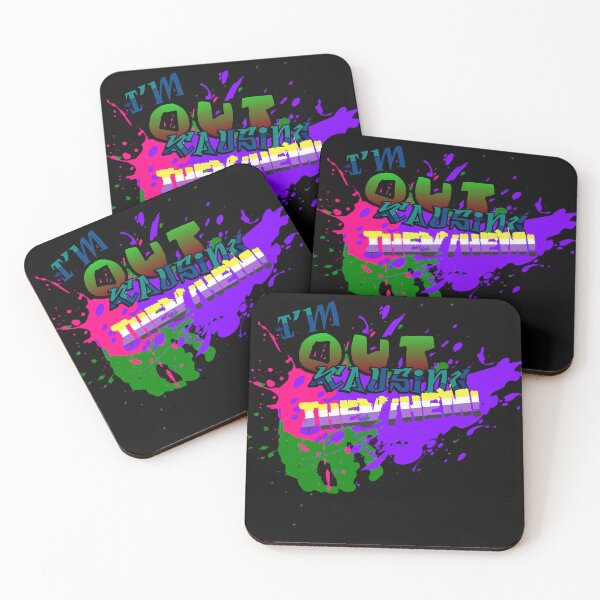 Item preview, I'm Out Causing They/Hem - Nonbinary Pride designed and sold by themightymartin.