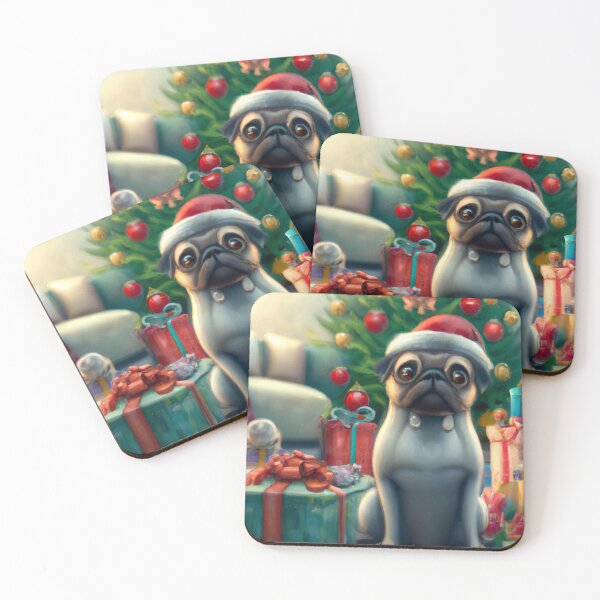 Artikelvorschau, Weihnachtsmops entworfen und verkauft von elevatedPrints.