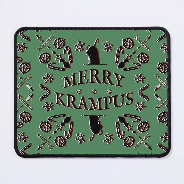 Item preview, Merry Krampus Christmas Pattern and Print Red and Black designed and sold by DeLucaIdeas.