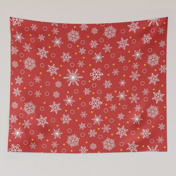 Item preview, White Christmas Stars Red Background Merry Christmas Pattern designed and sold by PatternBestFan.
