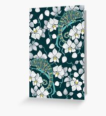 chameleons and orchids Greeting Card