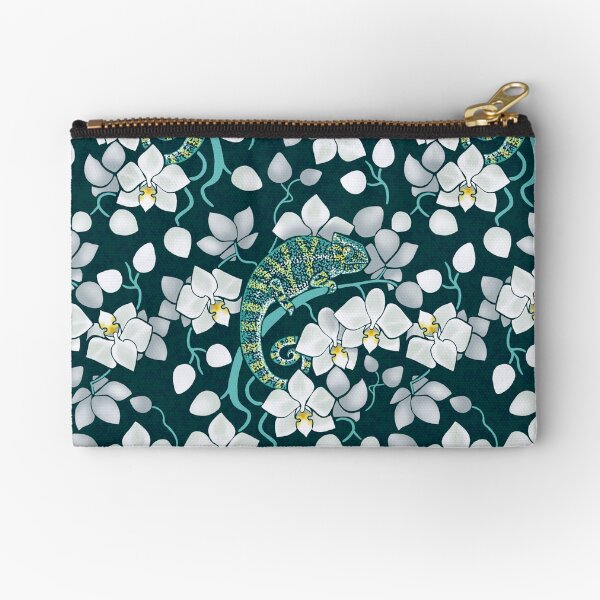 chameleons and orchids Zipper Pouch