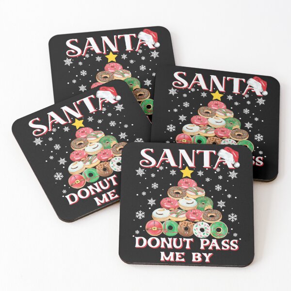 Item preview, SANTA DONUT PASS ME BY FUNNY CUTE CHRISTMAS TREE designed and sold by FlutteringWings.