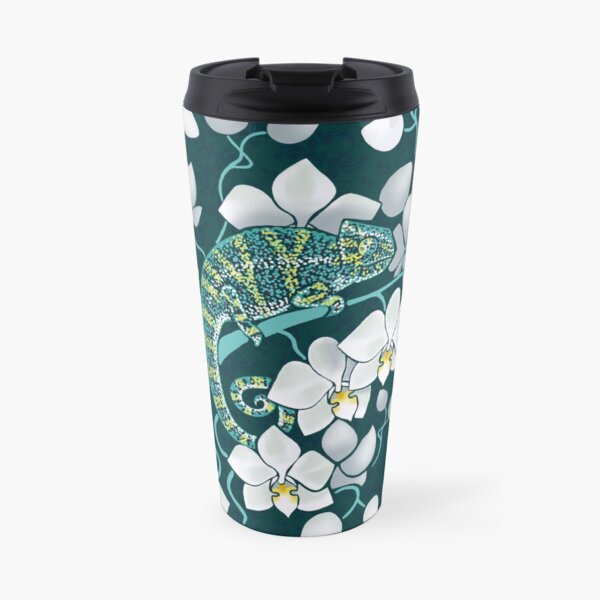 chameleons and orchids Travel Mug